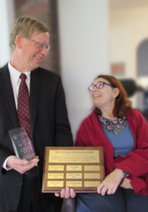 Steve Hansler presenting the Stephen P. Hansler Award to Patti Substelny